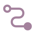 Icon of a wobbly line with a start and end point