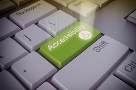 accessibility themed key on keyboard