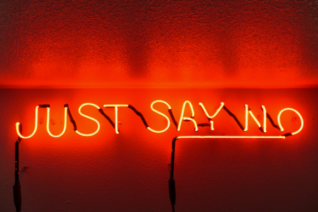 "just say no" in neon lights