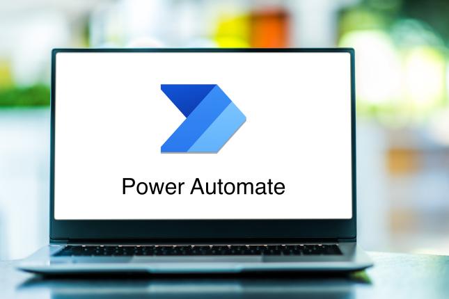 power automate logo in a laptop screen