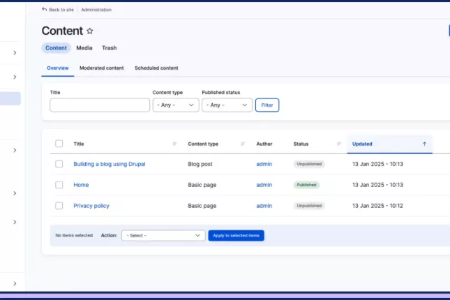 drupal interface