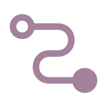 Icon of a wobbly line with a start and end point